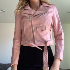 🌸FAUX LEATHER PINK JACKET
